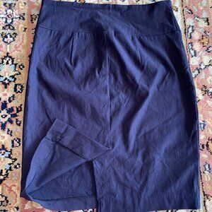 iZ Byer California Size M Petite Navy Pin Knee Length Pencil Skirt Slit